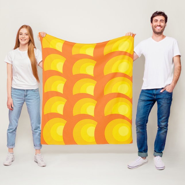 Retro Orange Kreise Fleecedecke (Beispiel)