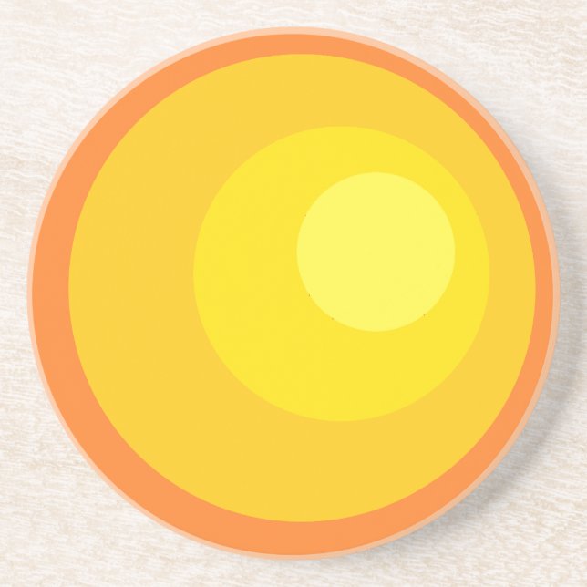 Retro Orange Kreise Getränkeuntersetzer (Vorne)