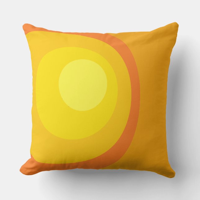 Retro Orange Kreise Kissen (Vorderseite)