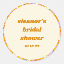 Retro Orange Lila Floral Custom Brautparty