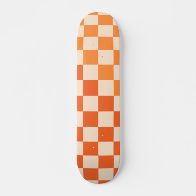 Retro Orange Prüfmuster Skateboard (Vorne)