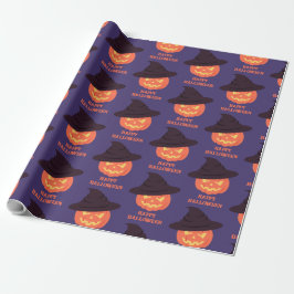 Retro Orange Pumpkin Happy Halloween Geschenkpapier