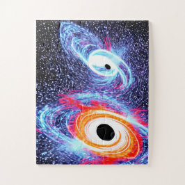 Retro Orange Red Blue Stars Sky Night im All Puzzle