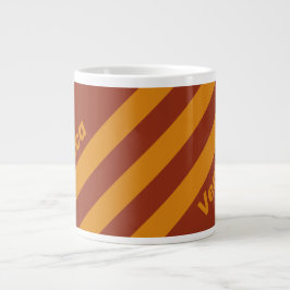 Retro Orange Rost Drei Streifen mit Namen Jumbo-Tasse