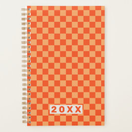 Retro Orange Schachbrett 2026 Planer