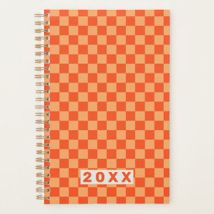 Retro Orange Schachbrett 2026 Planer