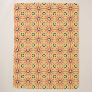 Retro Orange & Schwarzes Süßes Abstraktes Blumenmu Sherpadecke