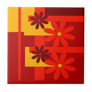 Retro orange Siebzigerjahre Fliese