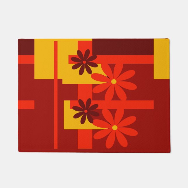 Retro orange Siebzigerjahre Fußmatte (Vorderseite)