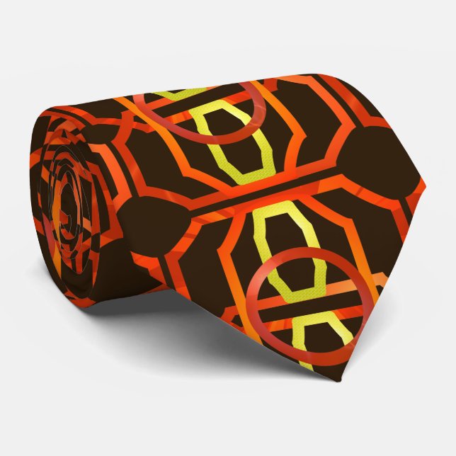 Retro orange Siebzigerjahre Krawatte (Gerollt)