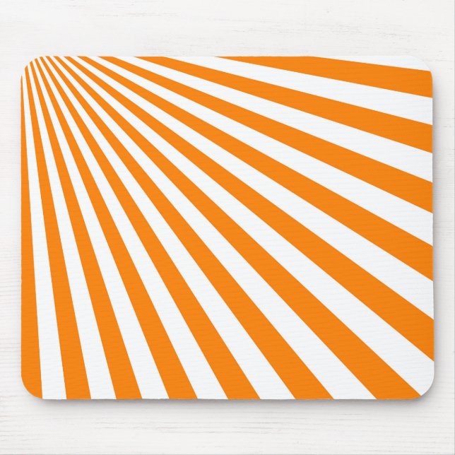 Retro orange Sonnenstrahlen Hintergrund Mousepad (Vorne)