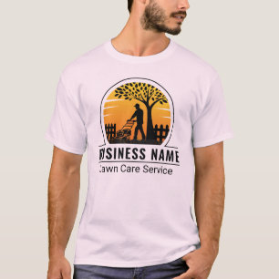 Retro Orange Sonnenuntergang Gärtner Rasenpflege S T-Shirt