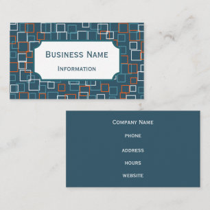 Retro Orange Squares Business Card Visitenkarte