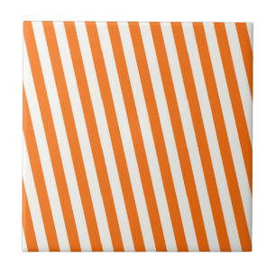 Retro Orange Streifen Muster Fliese