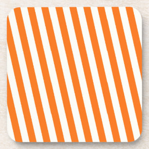 Retro Orange Streifen Muster Getränkeuntersetzer