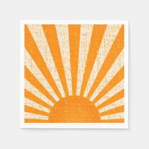 Retro Orange Sun I Vintag Sunrise I Boho Sunshine Serviette