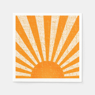 Retro Orange Sun I Vintag Sunrise I Boho Sunshine Serviette