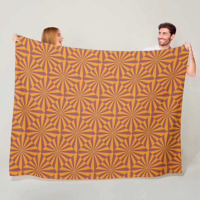 Retro Orange Sunburst Muster Fleecedecke (Beispiel)