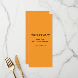 Retro Orange Textur – Sommer-Vibes Kunst Menükarte