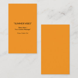 Retro Orange Textur – Sommer-Vibes Kunst Visitenkarte