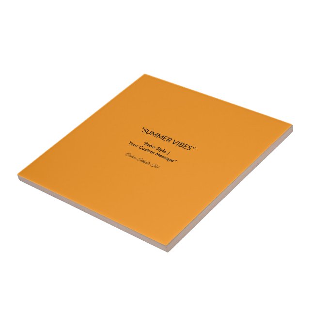 Retro Orange Textur – Sommerliche Stimmung Kunst Fliese (Seite)