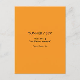 Retro Orange Texture - Summer Vibes Art Feiertagspostkarte