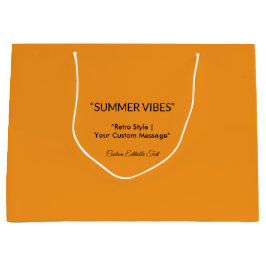 Retro Orange Texture – Summer Vibes Art Große Geschenktüte
