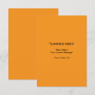 Retro Orange Texture - Summer Vibes Art RSVP Karte