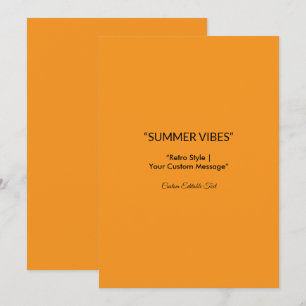Retro Orange Texture - Summer Vibes Art Save The Date