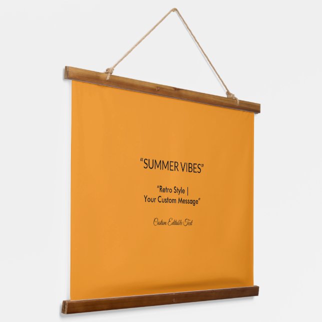 Retro Orange Texture – Summer Vibes Art Wandteppich Mit Holzrahmen (Gewinkelt)