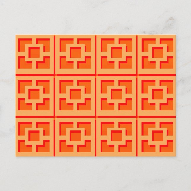 Retro Orange Trellis Postkarte (Vorderseite)