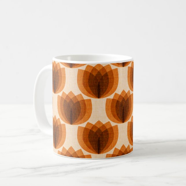 Retro-Orange-Tulpen-Blume Kaffeetasse (Vorderseite Links)