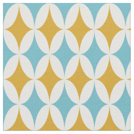 Retro Orange Türkis Blue Diamonds Mitte Jahrhunder Stoff