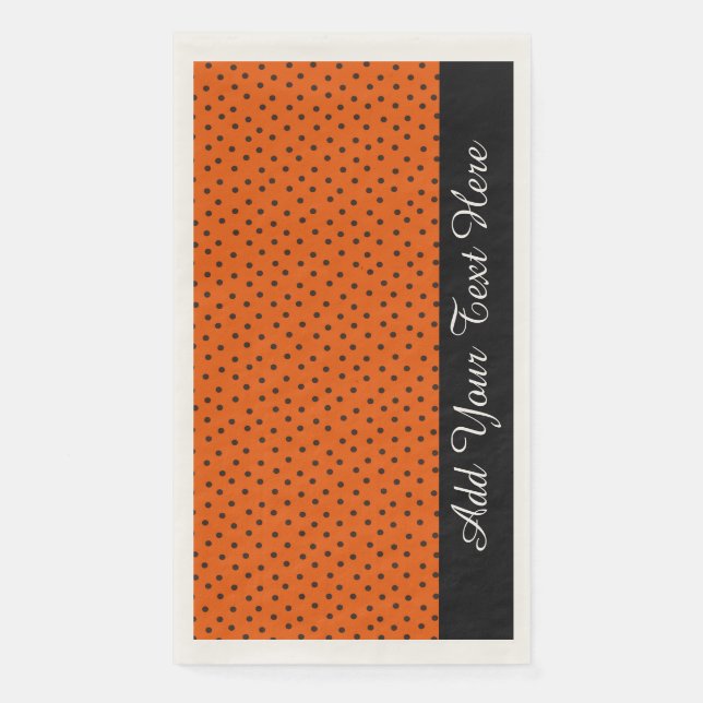 Retro Orange und Black Polka Dots Paper Guest Towe Serviette (Vorderseite)