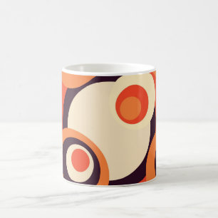 Retro Orange- und Brauntöne Fünfziger Jahre Abstra Kaffeetasse