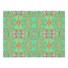 Retro Orange und Lime Green Abstrakt Pattern Fotodruck