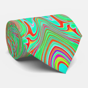 Retro Orange und Lime Green Abstrakt Pattern Krawatte