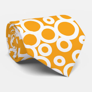 Retro Orange und weiße Punkte Muster Krawatte