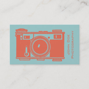 Retro Orange Vintage Filmkamera Fotografie Visitenkarte