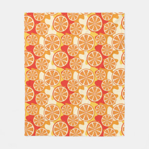 Retro orange Zitrusfrucht-Muster Fleecedecke
