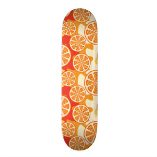 Retro orange Zitrusfrucht-Muster Skateboard