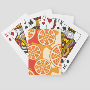 Retro orange Zitrusfrucht-Muster Spielkarten