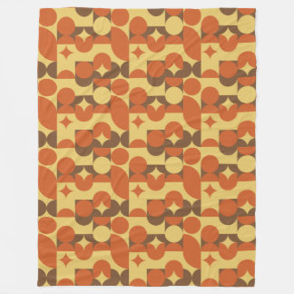 Retro orangebraun gelbe geometrische Formen Fleecedecke