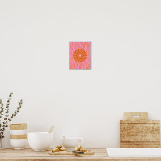 Retro-Orangen-Blumenposter Poster