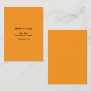 Retro-Orangen-Textur – Sommer-Stimmung Kunst Telefonnummerkarte
