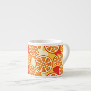 Retro-Orangen-Zitrusmuster Espressotasse