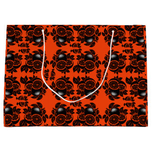 Retro Orangenscheiben-Muster Große Geschenktüte