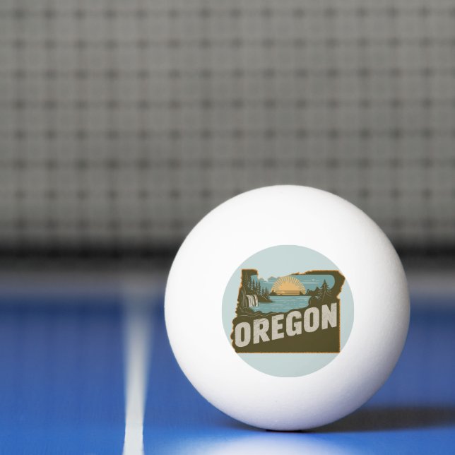 Retro Oregon Silhouette Tischtennisball (Netto)