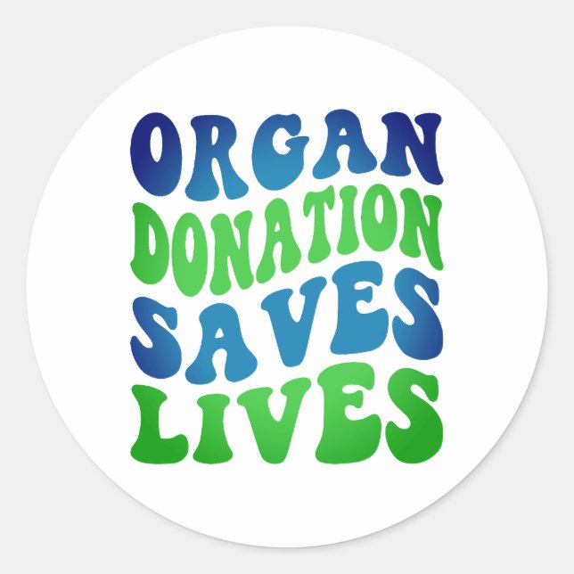 Retro Organ Donation Saves Lives Sticker (Vorderseite)