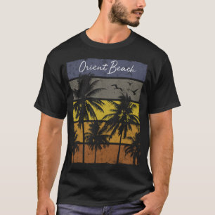 Retro Orient Beach Saint Martin Beach Palm Trebe T-Shirt